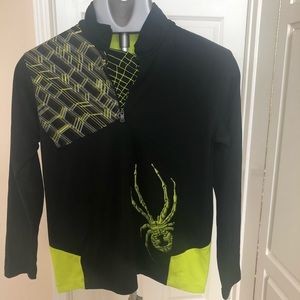 Boys Spyder zip turtleneck mid-layer,  black, L